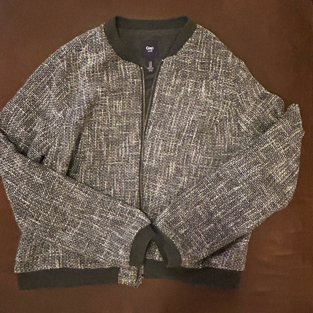 Gap women’s tweed bomber jacket. Size M
